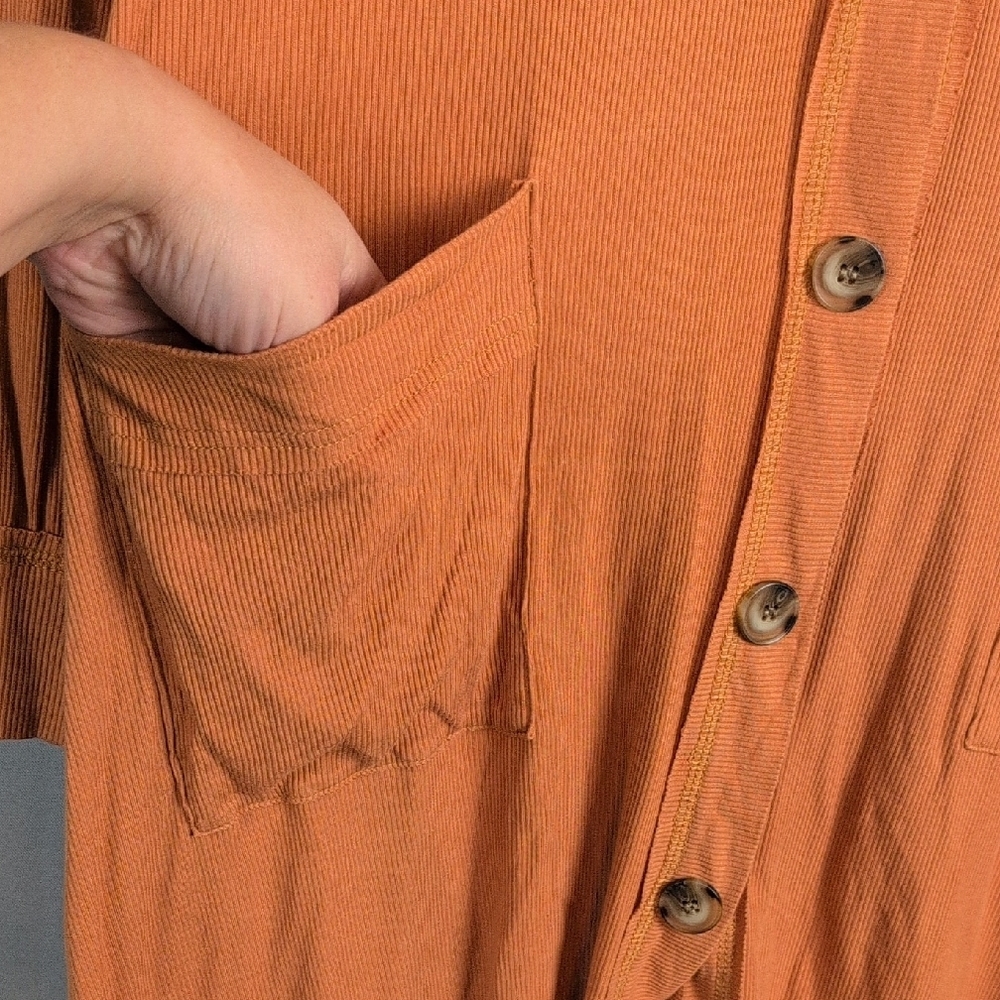 Umgee β Long Cardigan Pumpkin Orange Large - Picture 4 of 9